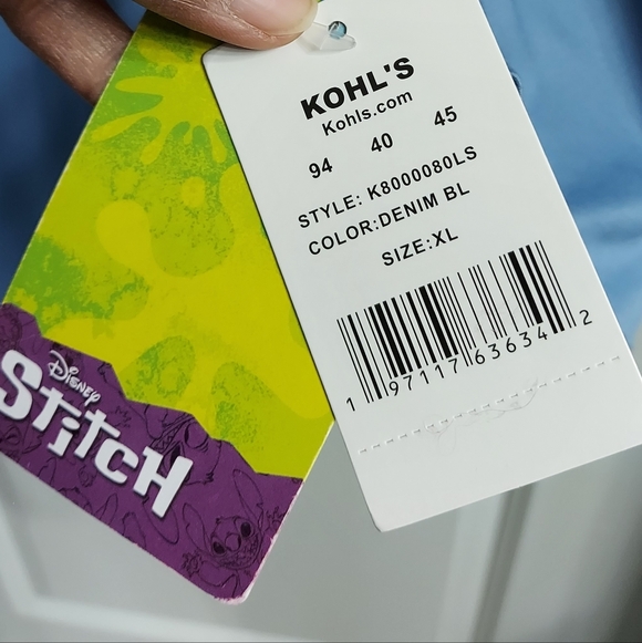 NWT Disney Stitch Blue Long Sleeve Women's Sleepwear - Picture 5 of 8